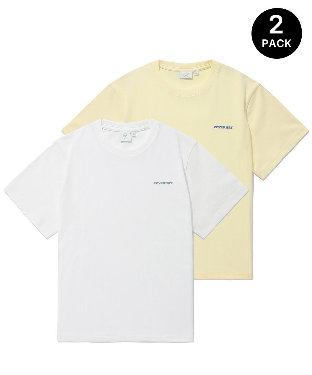 우먼 에센셜 2-PACK 티셔츠 화이트+버터