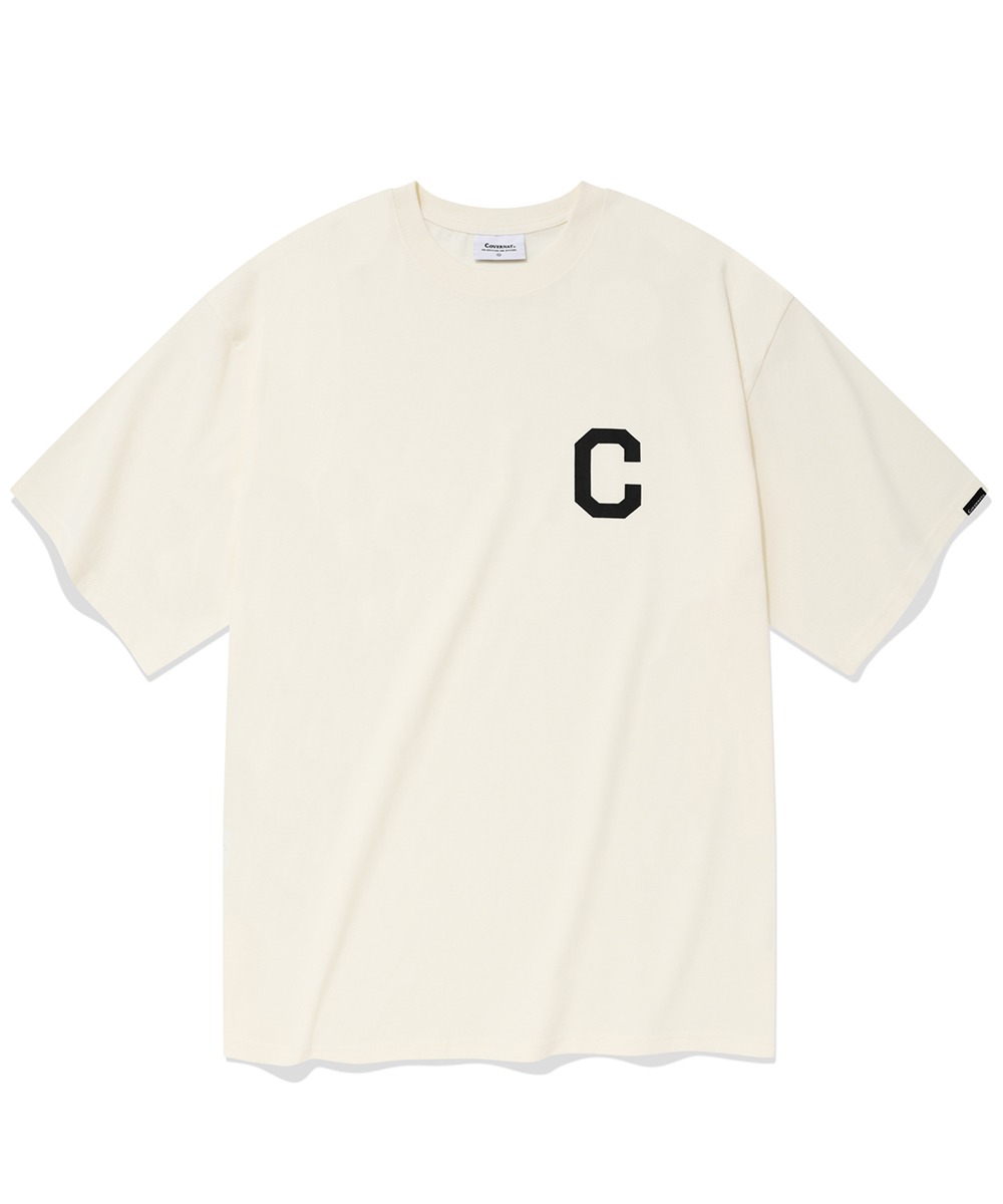 C 로고 티셔츠 크림