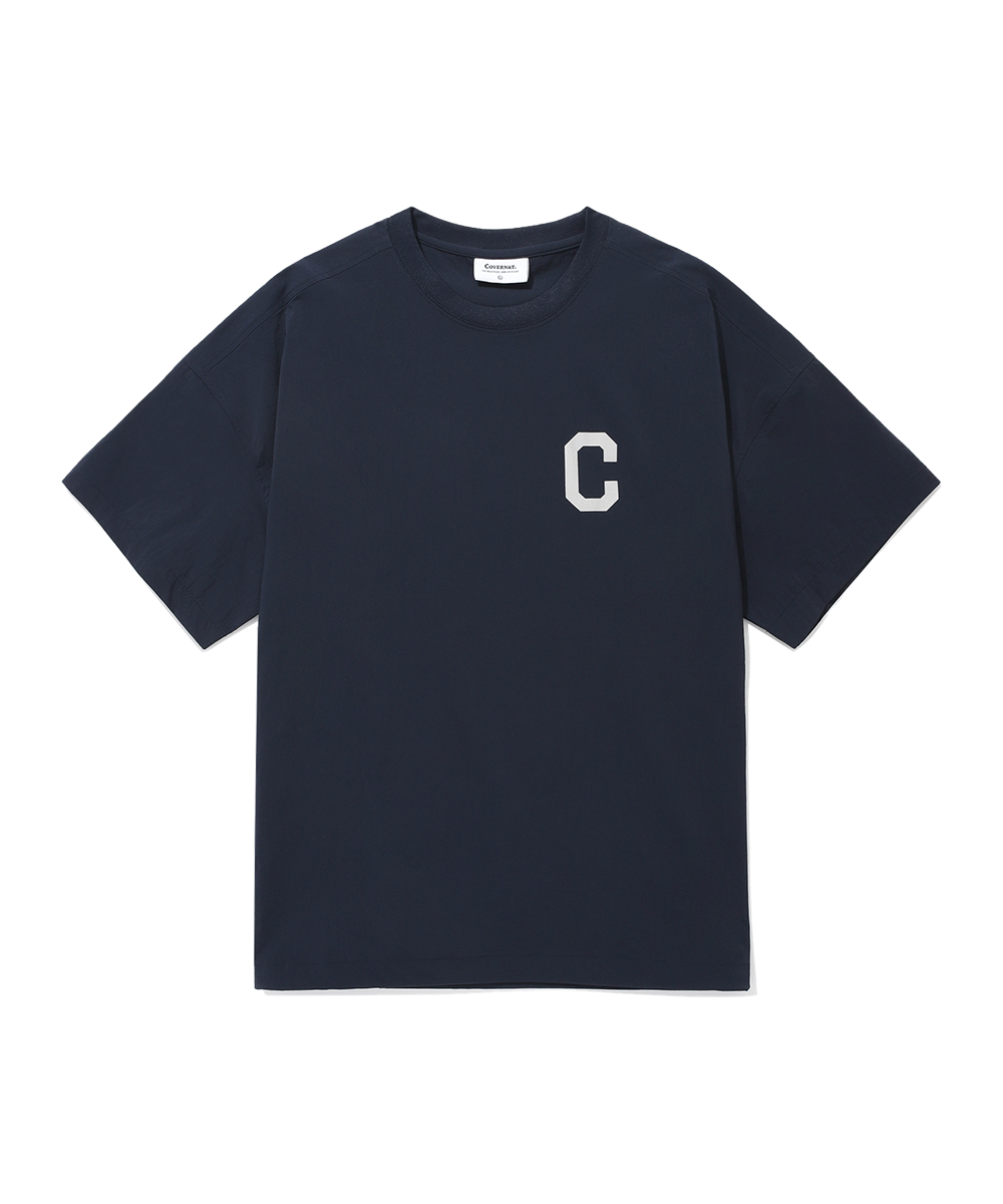 C 로고 나일론 티셔츠 네이비