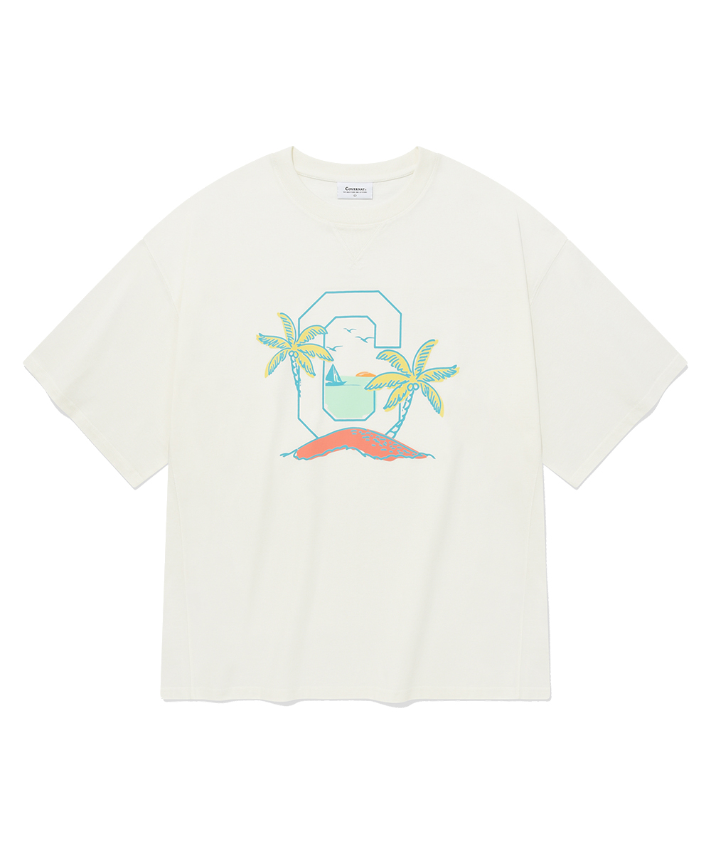 핫 썸머 C 로고 티셔츠 화이트